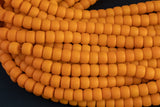 8mm Crystal Barrel -2 or 5 or 10 STRANDS- 16 Inch Strand- Matte Orange