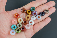 20pcs MIX Pi Stones! Random Mix 20 Pieces Gemstone Pi Stone 14 mm Donut- 5mm hole