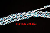 Evil Eye Beads Flat Glass Crystal 6mm 8mm All Colors Available Turkish Eye 15-16"