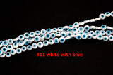 Evil Eye Beads Flat Glass Crystal 6mm 8mm All Colors Available Turkish Eye 15-16"