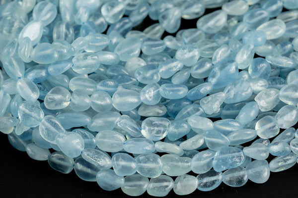 Natural Aquamarine Nuggets Beads - Around in dimensions -16 Inch strand - Wholesale pricing Gemstone Beads