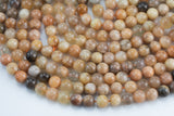 Natural Multicolored Rainbow Moonstone Beads. Full Strand, 4mm, 6mm, 8mm, 12mm, or 14mm Beads (A quality) Gemstone Beads