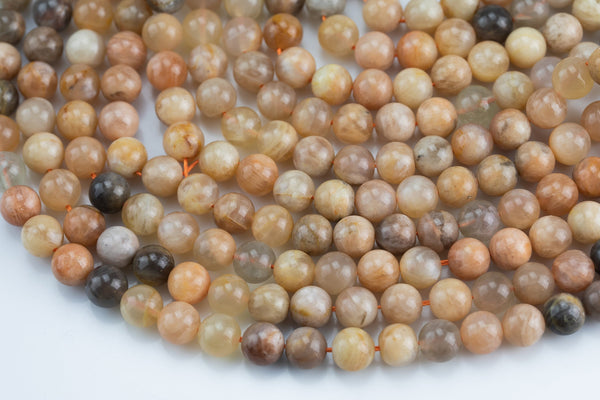 Natural Multicolored Rainbow Moonstone Beads. Full Strand, 4mm, 6mm, 8mm, 12mm, or 14mm Beads (A quality) Gemstone Beads