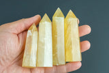 1 Pc Natural Yellow Calcite Obelisk Tower Point wand healing crystal Towers