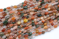 Natural Rutilated Quartz Nuggets Beads -16 Inch strand - Wholesale pricing AAA Quality- Full 16 inch strand Gemstone Beads