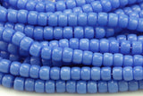 8mm Crystal Barrel -2 or 5 or 10 STRANDS- 16 Inch Strand- Blue Chalcedony