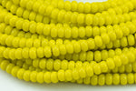 6mm Crystal Roundel -2 or 5 or 10 STRANDS- 16 Inch Strand- Yellow