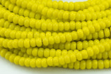 6mm Crystal Roundel -2 or 5 or 10 STRANDS- 16 Inch Strand- Yellow