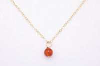 6mm Carnelian 14kt Gold Filled USA Made Necklace Crystal healing necklace jewelry Carnelian pendant necklace July birthstone Gifts for her