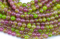 Watermelon- JADE Smooth Round- 6mm 8mm 10mm 12mm-Full Strand 15.5 inch Strand AAA Quality