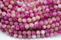 Light Plum Watermelon- JADE Smooth Round- 6mm 8mm 10mm 12mm-Full Strand 15.5 inch Strand AAA Quality