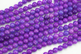 Deep Purple - JADE Smooth Round- 6mm 8mm 10mm 12mm-Full Strand 15.5 inch Strand AAA Quality