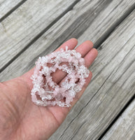 Rose Quartz and Clear Quartz Chip Bracelet G140 Handmade Jewelry Bracelet