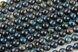 Dark Color Tiger's Eye Faceted Round, Full Strand, 6mm, 8mm, 10mm, or 12mm Beads-Full Strand 15.5 inch Strand Gemstone Beads