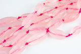 Large Rose Quartz Faceted Footballs Beads Approx 30x16mm Full Strand 15.5 Inches Long AAA Quality