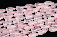 Rose Quartz Teardrop Faceted Beads Approx 26x12mm Full Strand 15.5 Inches Long AAA Quality