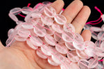 Rose Quartz Puffy Oval Beads Approx 17x12mm Full Strand 15.5 Inches Long AAA Quality