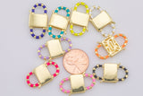 1 pc 14k Gold Clasp clicker Clasp, 14x26mm, Enamel double Clicker ends, Bracelet Necklace Clicker Connector