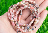 Rhodochrosite Stretchy String Oval Bracelet Natural Crystal Gemstone Crystal Bracelets - Gemstone Nugget Bracelets Handmade Jewelry Bracelet