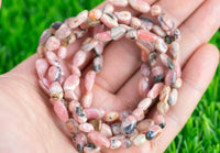 Rhodochrosite Stretchy String Oval Bracelet Natural Crystal Gemstone Crystal Bracelets - Gemstone Nugget Bracelets Handmade Jewelry Bracelet