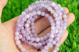 Pink Amethyst 5-6mm Bracelet Round Stretchy String Bracelet Natural Gemstone Crystal Bracelets Handmade Jewelry Bracelet Crystal Bracelet