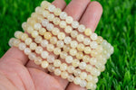 Yellow Calcite 6mm Round Stretchy String Oval Bracelet Natural Crystal Gemstone Bracelets - Gemstone Bracelets Handmade Jewelry Bracelet