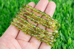 Peridot Quartz Stretchy String Oval Bracelet Crystal Gemstone Crystal Bracelets - Gemstone Nugget Bracelets Handmade Jewelry Bracelet