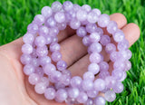 Pink Amethyst 8mm Round Stretchy String Oval Bracelet Natural Crystal Gemstone Bracelets - Gemstone Bracelets Handmade Jewelry Bracelet