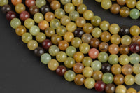 Flower Jade Beads 4mm 6mm 8mm 10mm Round Beads 15.5" Strand Gemstone Beads