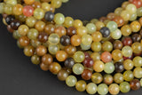 Flower Jade Beads 4mm 6mm 8mm 10mm Round Beads 15.5" Strand Gemstone Beads