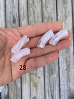 6pc Curved Tube for Bracelet Making - Acrylic Bamboo Beads, Curved Tube Beads, Resin 12 mm x 35mm, Bamboo Bracelet Bangle