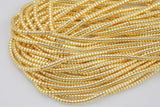 Medium Light Gold Pyrite- Barrel Heishi- Hematite Strands- Medium Light Gold- 4mm 6mm 8mm