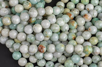 Natural Burmese Jade 6mm 8mm 10mm 12mm Round Beads Real Genuine Jade Gemstone from Vietnam 15.5" Strand Gemstone Beads