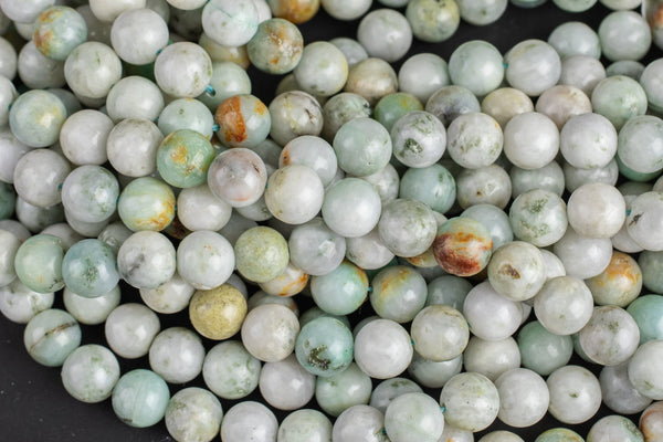 Natural Burmese Jade 6mm 8mm 10mm 12mm Round Beads Real Genuine Jade Gemstone from Vietnam 15.5" Strand Gemstone Beads