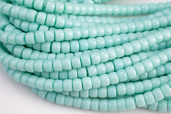 8mm Crystal Barrel -2 or 5 or 10 STRANDS- 16 Inch Strand- Light Aqua