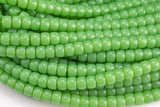 8mm Crystal Barrel -2 or 5 or 10 STRANDS- 16 Inch Strand- Lime Green