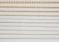 18K Gold plated Cuban Curb Chain Assortment Oval Figaro Chain High Quality Cuban Curb Chain - 1 yard / 3 feet