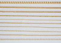 18K Gold plated Cuban Curb Chain Assortment Oval Figaro Chain High Quality Cuban Curb Chain - 1 yard / 3 feet