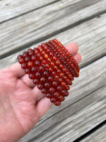 Carnelian Bracelet AAA 4mm 6mm 8mm 10mm Round Stretchy String Bracelet Natural Carnelian Bracelet AAA Quality Chakra Bracelets Pre-charged