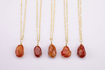 Carnelian Necklace Pendant Handwrapped in USA Healing Crystal Chakra Stone Carnelian Necklace Carnelian Jewelry Pre-charged