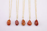 Carnelian Necklace Pendant Handwrapped in USA Healing Crystal Chakra Stone Carnelian Necklace Carnelian Jewelry Pre-charged