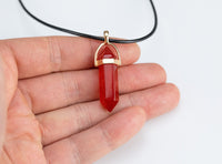 Raw Carnelian- Crystal Chakra Stone Carnelian Necklace Carnelian Jewelry Pre-charged- 45mm