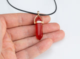 Raw Carnelian- Crystal Chakra Stone Carnelian Necklace Carnelian Jewelry Pre-charged- 45mm