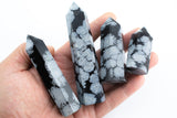 1 Pc Natural Snow Flake Obsidian Obelisk Tower Point wand healing crystal