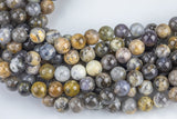 Natural Dendrite Opal Beads - Round - 6mm 8mm 10mm or 12mm - Full 15.5" 15.5 inch strands Smooth Gemstone Beads