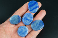 Natural Blue Aventurine Small Flat Disk Pieces Healing Stones about 1" across Pre-charged