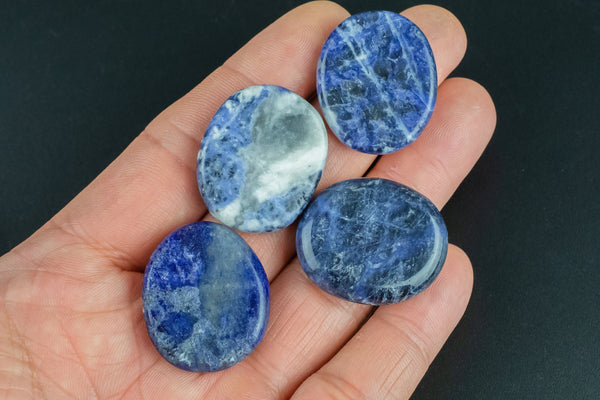 Natural Sodalite Small Flat Disk Pieces Healing Stones about 1" across Pre-charged