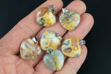 Crazy Laced Agate Heart Charm Healing Stone Size appr 25mm / 1" x 1" - Natural Gemstone Hearts