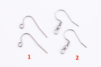 Stainless Steel Earring Hook Wire Fishhook Fish Hook - about 20mm - 6 pairs 12pcs x8