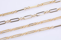 18k Gold Large Figaro Chain 5x14mm by the yard